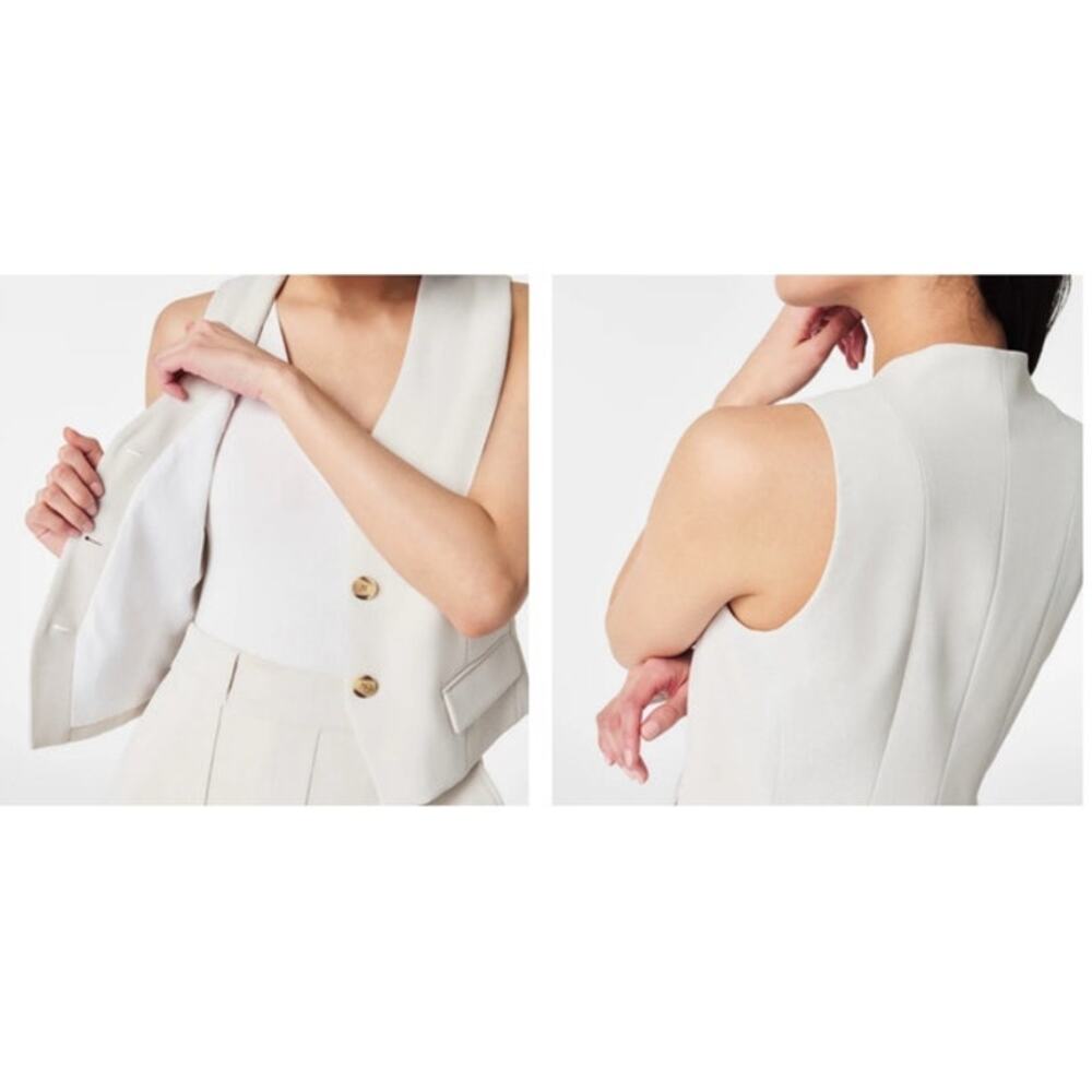 SPANX CAREFREE CREPE VEST IN PARCHMENT NWT PLUS SIZE 3XL - Picture 2 of 11